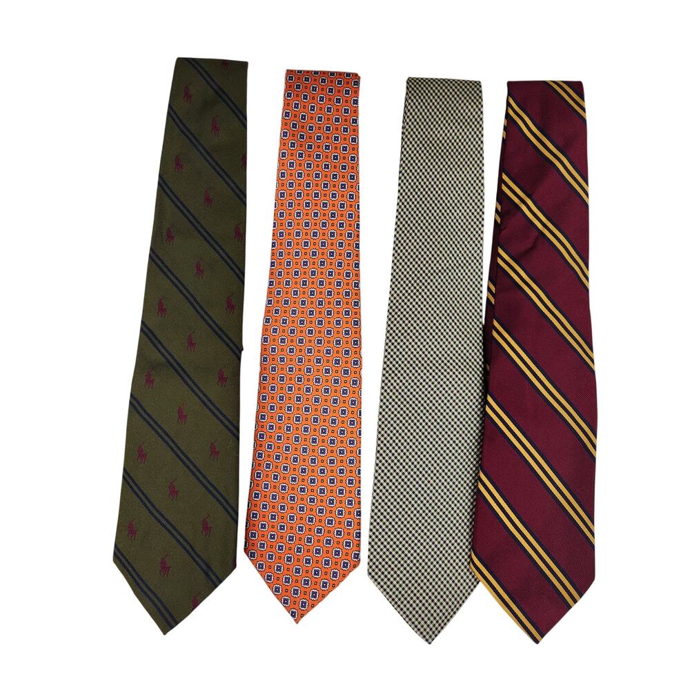 VTG Polo Ralph Lauren 100% Silk Ties Preppy Professional Career Wear